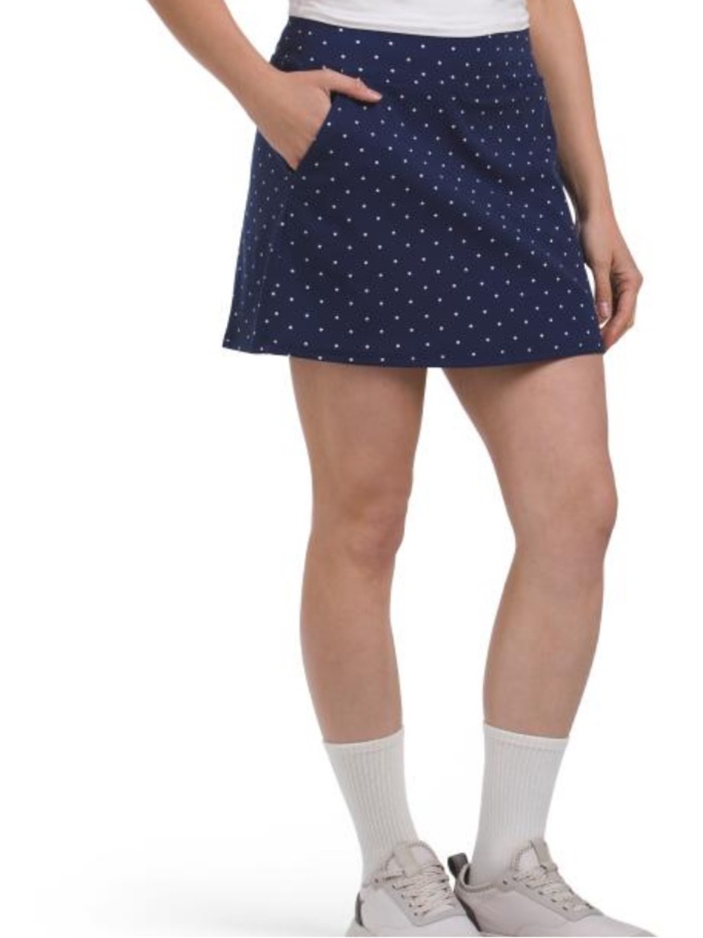 Cynthia ROWLEY Navy Polka Dot A-Line Skort